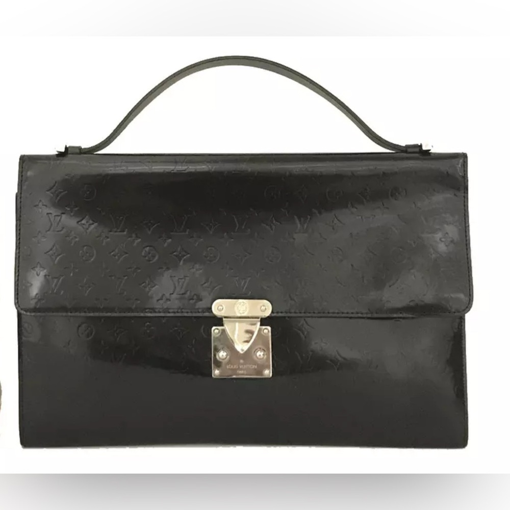 Authentic Louis Vuitton Monogram Mini Glace Anushka GM Hand Bag Black - Picture 14 of 16